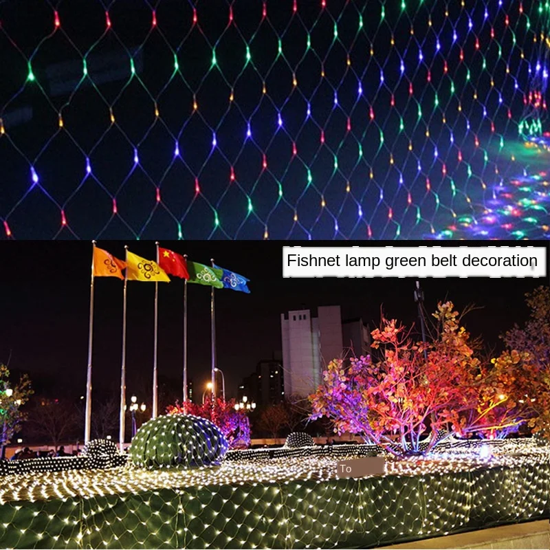 Božič LED Svetlobne Verige Luč na Prostem Nepremočljiva ribja mreža Lučka Zvezdnato Travo Festival Poročne Pravljice Luči, Dekorativne Svetilke