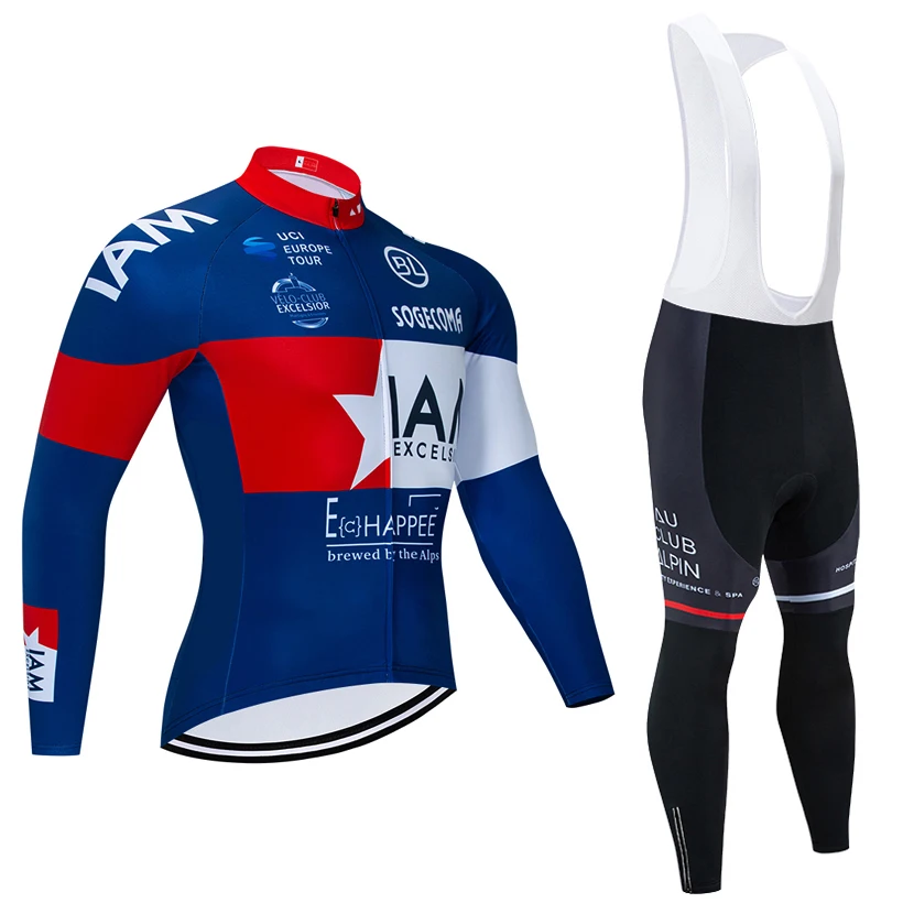 Pozimi 2021 EKIPA Belih sem Kolesarski DRES Kolesarske Hlače komplet moški Ropa Ciclismo Toplotne Runo kolesarjenje Maillot Culotte Oblačila