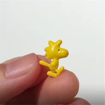 12piece 1,5 cm zelo majhna rumena ptica Woodstock dejanje slika igrače