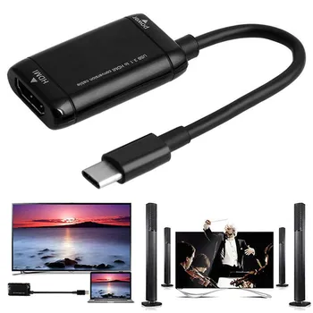 1pc USB-Tip C C za HDMI Adapter USB 3.1 Kabel MHL Telefon Android Tablični Črna