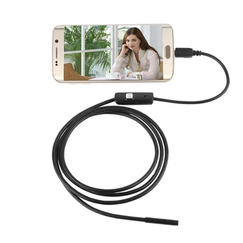 Android endoskop fotoaparat 7mm 1/2/5/10m prilagodljiv kača-pregledovalna kamera za pametni telefon nepremočljiva video endoskop USB Windows PC
