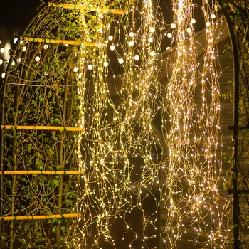 600 Led Trto luči Bakrene Žice Veje luči led pravljice niz luči vtični Adapter Cafe Božič svate, Dekoracijo
