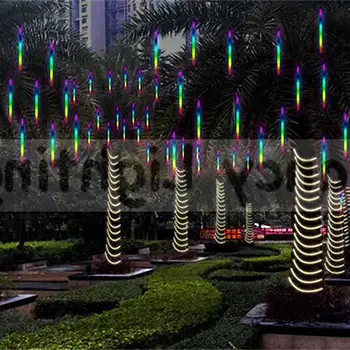 Božič Meteor Tuš Dež Cev Svetlobe 30/50 cm 8 Cevi vodoodporna LED niz luči na Vrtu Drevo Doma Poroka Stranka Dekor