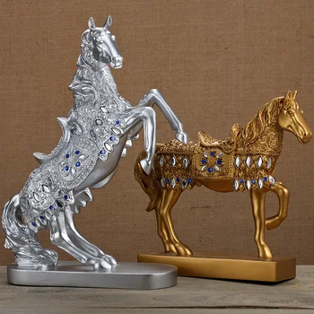 Diamond Stoji Kip Konja, Konj Umetnosti Figur Dekorativne, Dom & Pisarna Dekor Okraski za Mizo Polico Vina Kabineta,