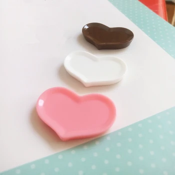 Tanduzi 20pcs Flatback Smolo Cabochons Roza/Bela/Čokolada Srca v Obliki Tablice Za Dekoracijo Doma DIY Mini Plošče Smolo Obrti