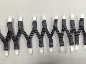 100 kozarcev/string naslovljive APA106-F5 led string;5 vhod;3 cm žice med vrsticami;vse črno žico;RGB barvno