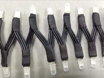 100 kozarcev/string naslovljive APA106-F5 led string;5 vhod;3 cm žice med vrsticami;vse črno žico;RGB barvno