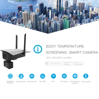 HD 1080P Brezžično Merjenje Telesne Temperature termovizijo WiFi Kamera 8 Palčni LED Zaslon Vročina Visoke Temperature, Alarm za Potiskanje