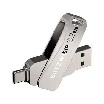 BlitzWolf BW-UPC2 2 v 1 Tip-C USB3.0 Ultra-hiter Prenos 360° Vrtljivost Cinkove Zlitine 32GB 64GB Podporo OTG USB ključek