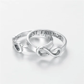 925 Sterling Srebro Infinity Obroč Večnost Obroč Čare Najboljši Prijatelj Darilo Neskončne Ljubezni Simbol, Moda Obroči Za Ženske