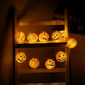 6/10/20 LED Halloween Pumpkin Lantern Niz Luči Baterija Upravlja 3D noč Čarovnic Buče Lučke Notranjo Zunanjo Dekoracijo Doma