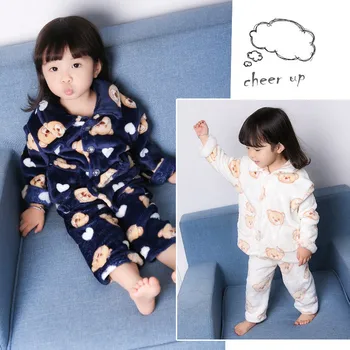 CROAL CHERIE Runo Sleepwear Za Dekle Baby Boy Jeseni Leta 2018 Otroci Pižame Za Otroke Topla Spalna Oblačila Določa 80-130 cm