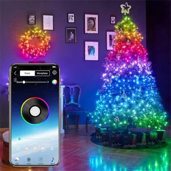 10M/20M Smart Bakrene Žice LED Niz Vila Lučka za Bluetooth App Nadzor Božič Poroko Počitnice Niz Luči Garland Doma Dekor