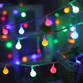 Novi 1,5 M 3M 6M Pravljice Garland LED Žogo za Niz Luči Neprepustna Za Božično Drevo Poroka Doma Notranjo Dekoracijo na Baterijski Pogon