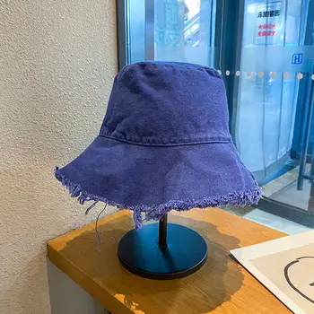 Pomlad poletje ribič klobuk za ženske jean Vedro široko roba pokrivalo Bonnet vrhuncem skp Panamski klobuk bonnet klobuk Ribolov chapeu vedro