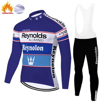 Reynolds maillot ciclismo retro Zimsko Termalno Runo klasično kolesarjenje jersey moški 20 D GEL Tesen dolge hlače wielren kleding heren