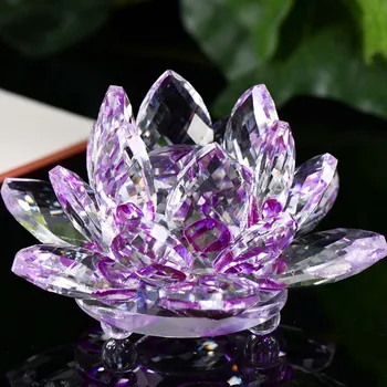 Quartz Crystal Lotus Flower Obrti Stekleni obtežilnik za papir Fengshui Okraski Figurice Doma Poroka Stranka Dekor Darila, Spominki #T1P