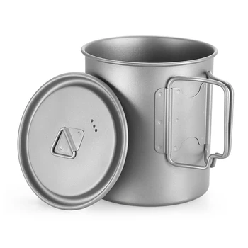 TOMSHOO Ultralahkih Titana Pokal za Kuhanje 750 ml Zunanji Prenosni Vode Pokal Vrč namizni Pribor Lonec iz Titana Pot Kampiranje Piknik