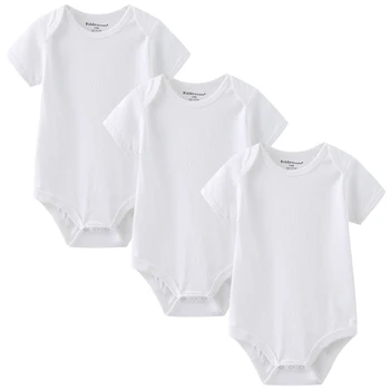 Otroška Oblačila 3Pcs Nastavite Infantil Malčka Kostum Newborn Baby Bodysuit ropa de bebe Modni Beli Trdni Jumpsuit Pajama Oblačila