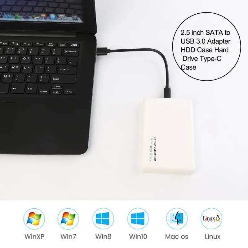 2.5 inch HDD SSD Primeru, SATA, USB 3.0 Adapter Orodje za brezplačno 6 Gbps Trdi Disk Polje Vtipkajte C 3.0 Primeru HD Zunanje Polje Za WIndows, Mac OS