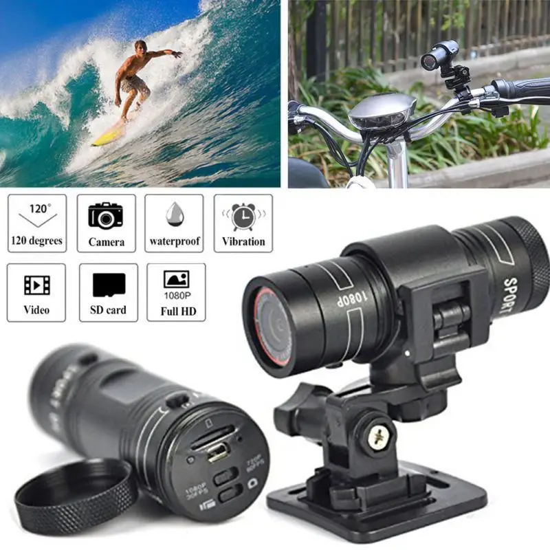 Mini F9 Kamera HD Kolo, motorno kolo, Čelada, Športna delovanje Fotoaparata Video DV Videokamera Full HD 1080p Avto Video Snemalnik samodejno vozila