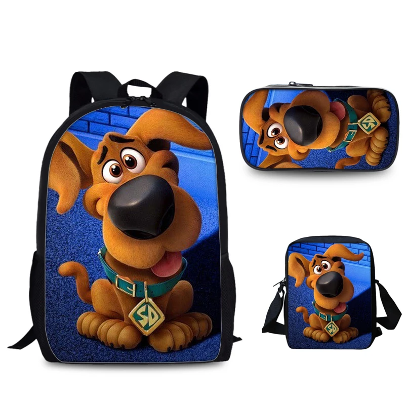 Filmski Protagonist Scooby-Doo 3DPrint 3pcs/set Šolske torbe Kompleti za Teen Fantje Dekleta Risanka Primarne Osnovne nahrbtnik Šolsko Torbo