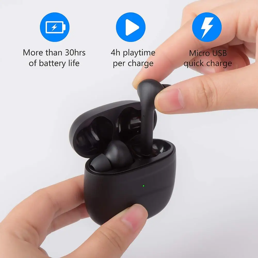 GOOJODOQ Brezžične Slušalke Nepremočljiva TWS HiFi 6D Stereo Bluetooth 5.0 Slušalke z Dvojno Mic audifono bluetooth inalambrico