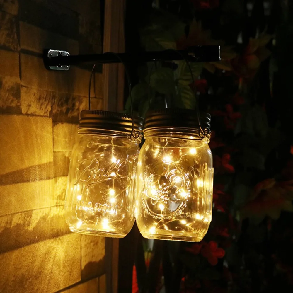 20LED Pravljice Sončne Svetlobe Za Mason Jar Pokrov Vstavite Barvno Spreminjanje Vrt Dekor Vroče Prodaje božični luči na prostem poroka dekor