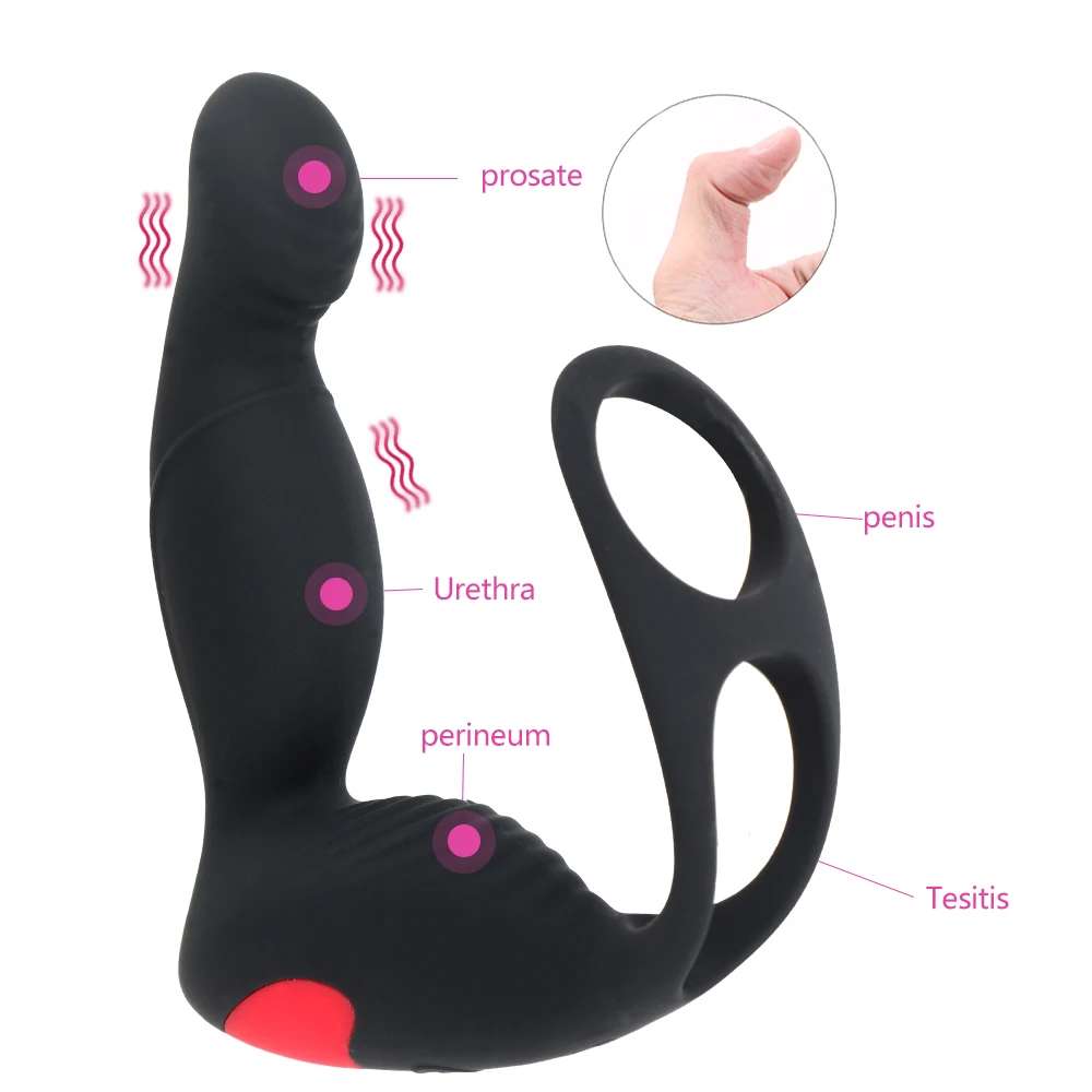 VATINE Stimulator Prostate Analni Vibrator za Odrasle Izdelkov Spolnih Igrač za moške 9 Načini Zamudo Izliv Obroč Butt Plug Vibrator