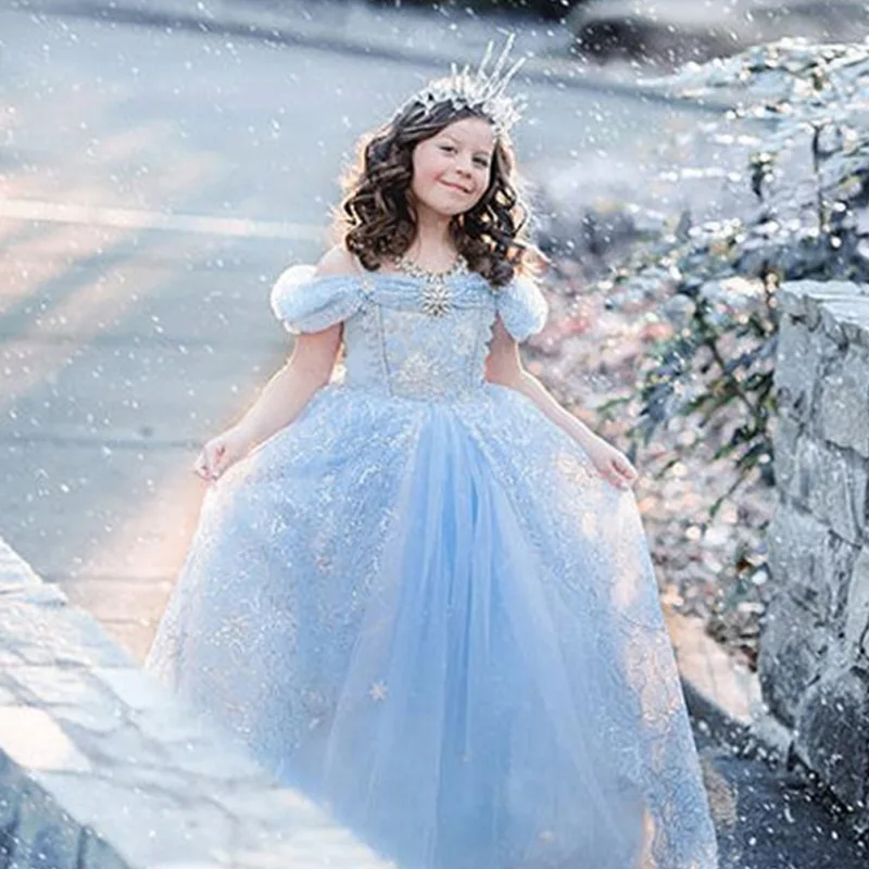 Disney Princesa Pepelka Dekleta Obleko Otroci Obleke za Dekleta Božič Obleko Gor Kostum Stranka, Zamrznjeno, Novo Leto Elegantno 2020 Nova