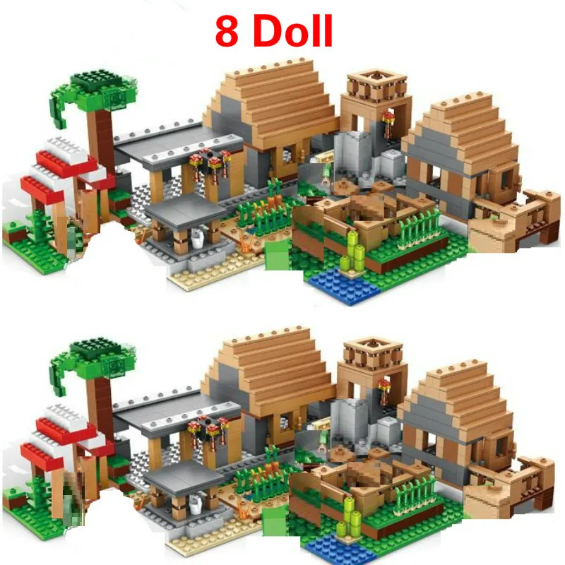 1208PCS gradniki Za Legoinglys Minecraftinglys Vasi Warhorse Mesto hišico Slap Izobraževalne Igrače Za Otroke
