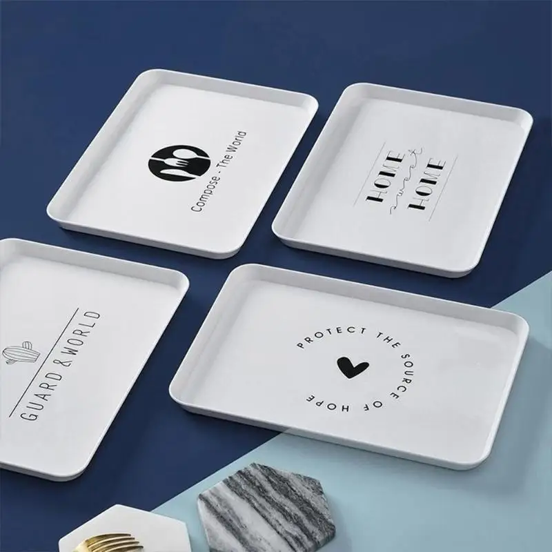 Skandinavski Slog Ins Plastičnih Sladica, ki Služijo Pladenj je Popoldanski Čaj Zajtrk Kruh Malica Ploščo za Shranjevanje s, Beli Kvadrat