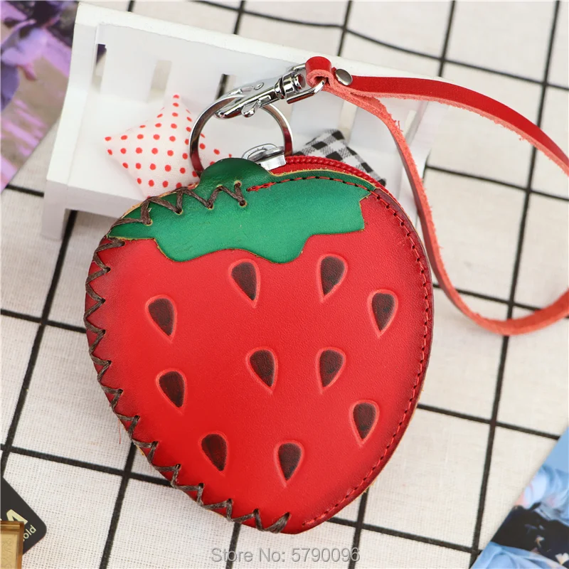 Pravega usnja, ročno ustvarjalne jagode mini kovanec torbici sadje kartico vrečko tipko vrečko sklopka vrečko otrok roko vrečko