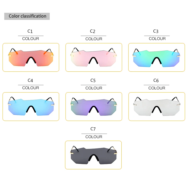 AIMISUV blagovno Znamko Design sončna Očala Ženske Retro Rimless Ogledalo Okvir Edinstveno Prevelik Leče, sončna Očala Moških UV400
