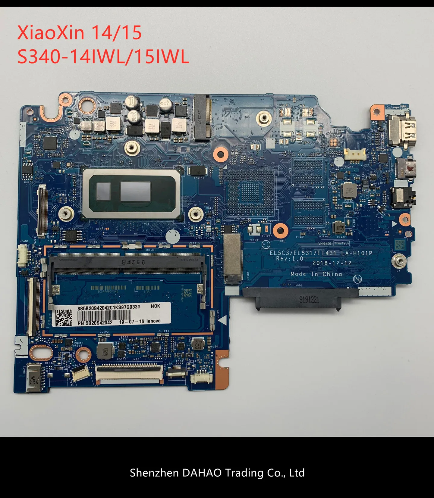 EL5C3/EL531/EL431 LA-H101P mainboard ZA Lenovo XiaoXin 14 2019 S340-14IWL S340-15IWL prenosni računalnik z matično ploščo z i5-8250u TEST ok
