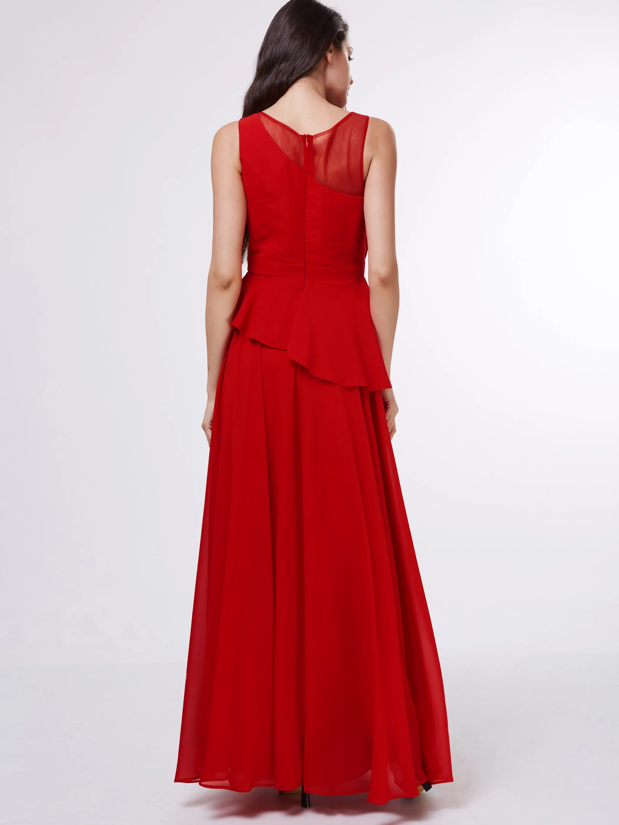 Dressv zajemalka dolgo večerno obleko rdeče brez rokavov črto talna dolžina obleke ženske črna šifon draped formalno maturantski večer oblačenja