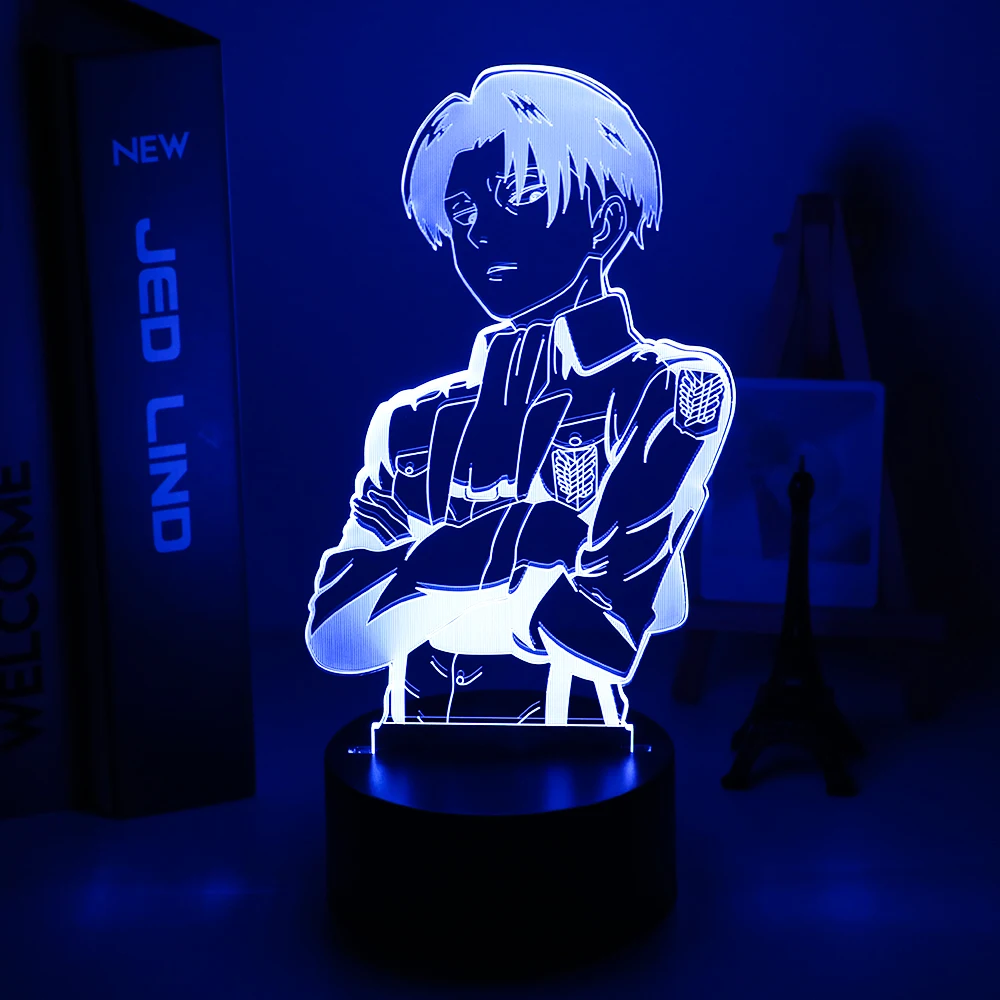3d Lučka za Napad na Titan Mikasa Ackerman Slika Otroci Nočna za Sobno Dekoracijo Led Barva Spreminja Noč Svetlobe Anime Darilo
