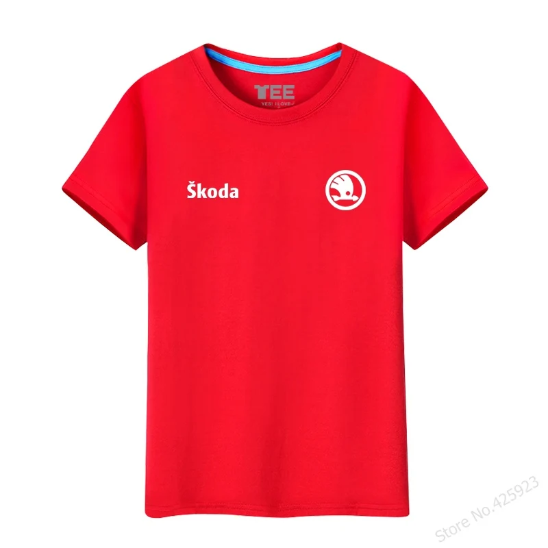 Novo prispeli poletje logotip kratka sleeved Skoda T-shirt za moške bombaž krog vratu avto shop vrhovi kombinezon, oglaševanje majica s kratkimi rokavi