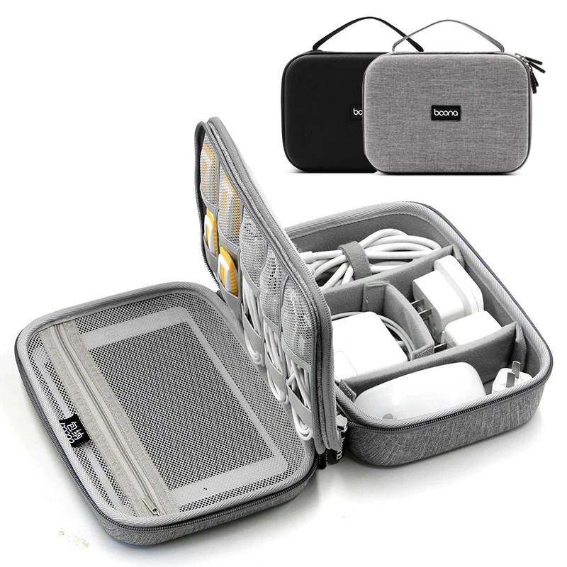 Double Layer Trdi EVA Digitalno Shranjevanje Vrečk za Slušalke Polnilnik Podatkovni Kabli Elektronska Pribor za Shranjevanje Potovanja Organizator Polje