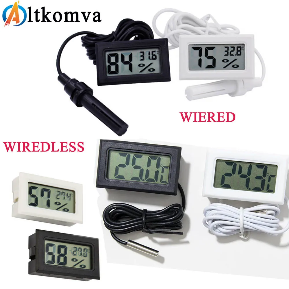 Mini Digitalni LCD Termometer Senzor Priročno Higrometer Merilnik Hladilnik Akvarij Spremljanje Prikaz Vlažnosti Detektorji