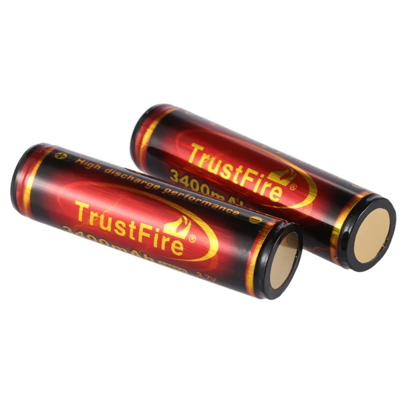 2pcs/veliko TrustFire 18650 3,7 V 3400mAh Visoko zmogljiva Li-ion Baterija za Polnjenje z Zaščiteno PCB za LED Svetilka Žaromet