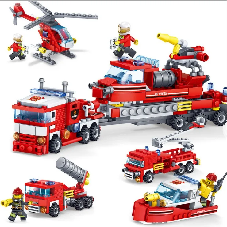 80512 348pcs Požarno Reševanje Konstruktor Model Komplet Bloki Združljiv LEGO kock Igrače za Fante, Dekleta, Otroci, Modeliranje