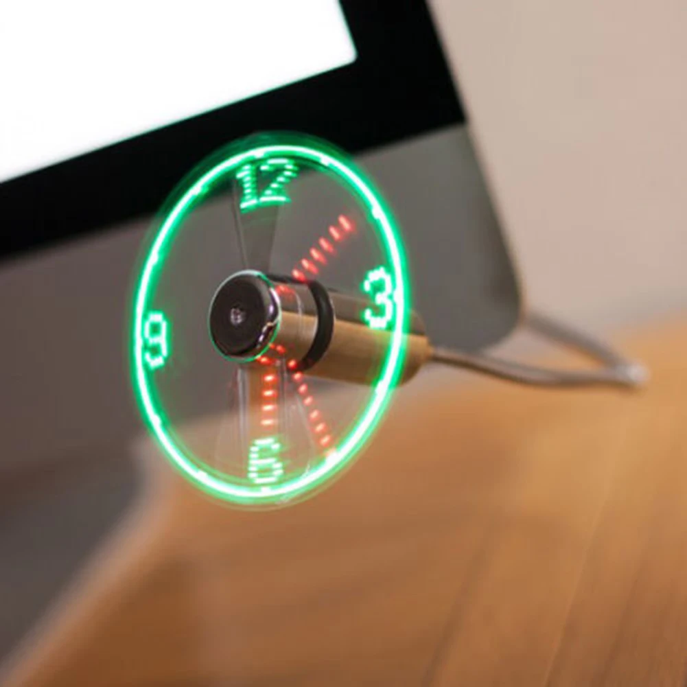 Ustvarjalne Mini USB Powered LED Ura Realnem Času, Prikaz Poletno Hlajenje Neon Ljubitelj Računalnika, Prenosnika Moči Banke USB Ventilator