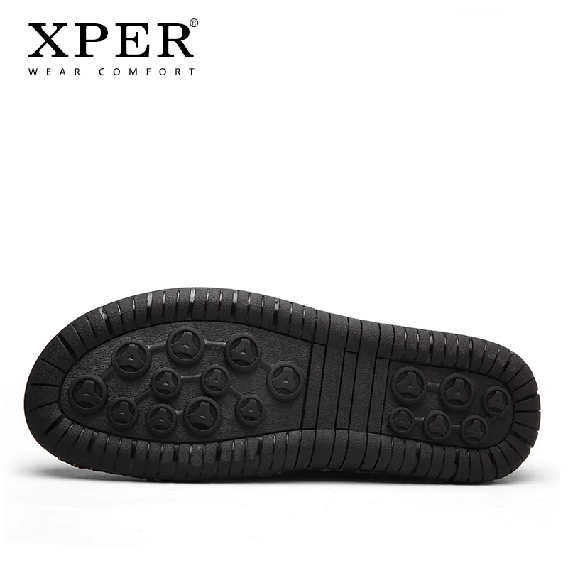 XPER Novo blagovno Znamko Mens Priložnostne Usnjeni Čevlji Moški Loafers Ročno Anti-Slip Vožnjo Čevlji Črni Dihanje Obutev Modni #XP040
