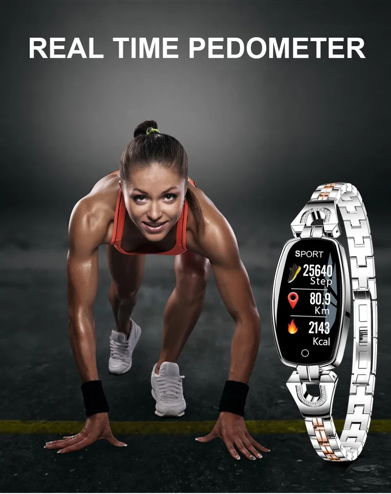 Pametno Gledati Ženske H8 2020 Nepremočljiva Srčnega Utripa Reloj Krvni Tlak Bluetooth Fitnes Športna Zapestnica Lady Smartwatch