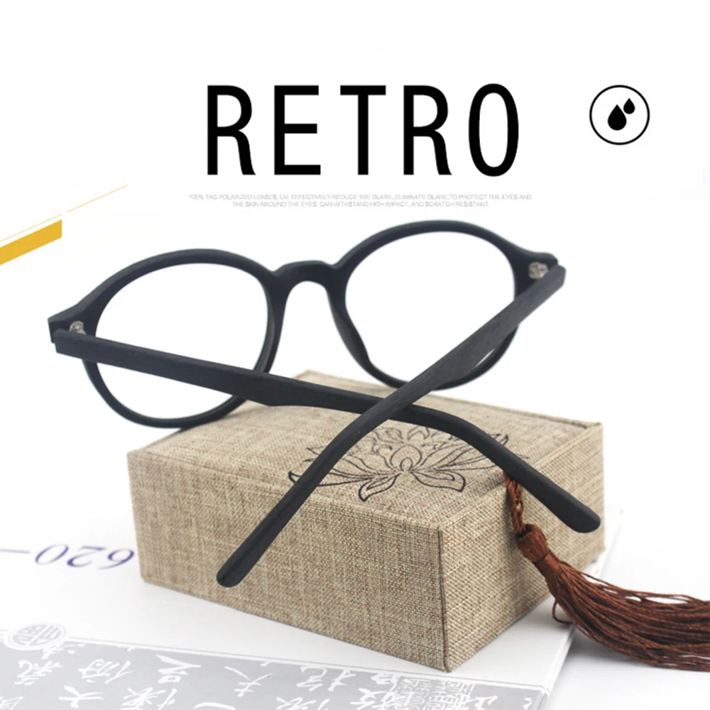AZB Rx Optični Kratkovidnost Retro Okroglim lesenim Očala Okvirji Moški Ženske Očala na Recept Očala Očala Okvirji Pribor