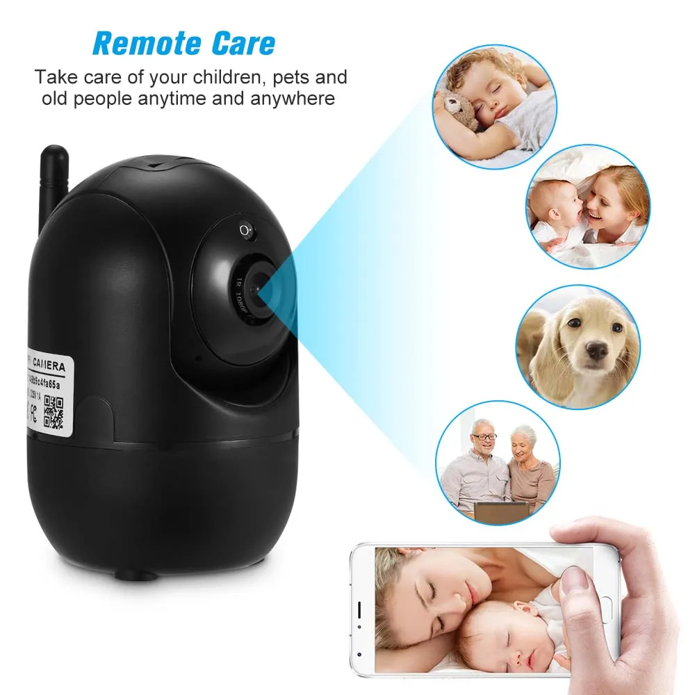 1080P Brezžična IP Kamera Baby Monitor s Zaznavanje Gibanja za Sledenje za Otroka/Trgovina/Stareřina Spremljanje Home Security WIFI Kamera