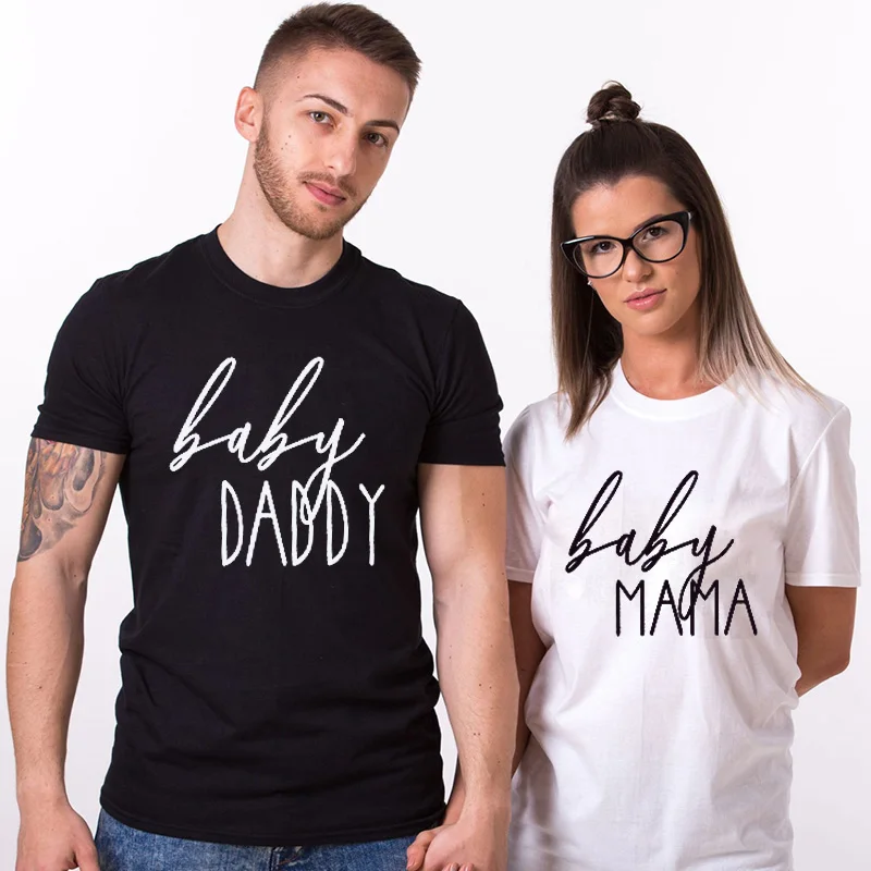 Nekaj Tshirt Nosečnosti Napoved Poletnih Vrh Baby Mama Očka Spol Pari Ujemanje Tee
