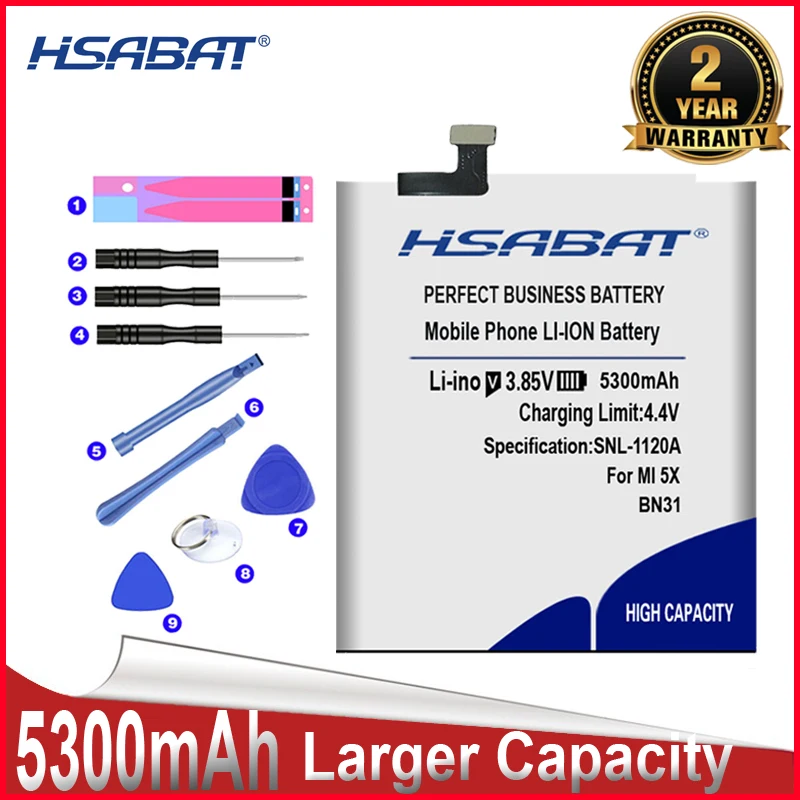 HSABAT 5300-5500mAh BM47 BM46 BN31 BN45 Baterija za Izvirno Xiaomi Redmi 3 3 3X 4X 3 pro Opomba 3 5 5A 5A Pro Mi 5X A1 Y1 Mi5X