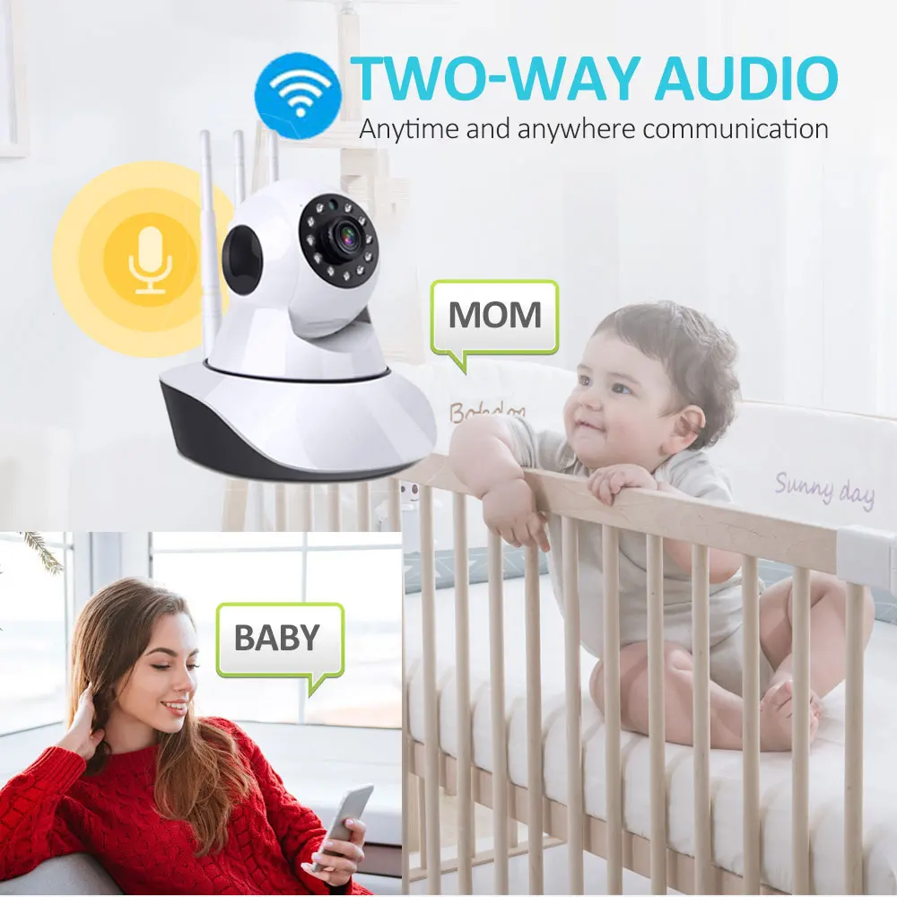 1080P HD IP Kamera Brezžična Baby Monitor WiFi Dome Night Vision Auto Tracking Home Security Nadzor CCTV Pet Zaprtih Cam